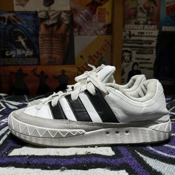 Size 11 - Adidas Adimatic Suede Shoes 'White/Black' -DB2911 Expeditedship - Picture 1 of 9